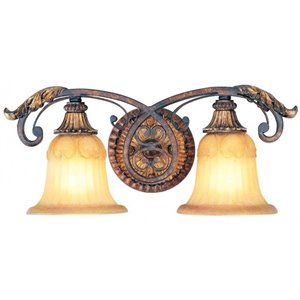 Livex Lighting Villa Verona Bath in Verona Bronze with Aged Gold Leaf Accents