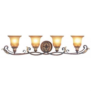 Livex Lighting Villa Verona Bath in Verona Bronze with Aged Gold Leaf Accents