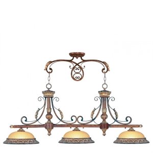Livex Lighting Villa Verona Island in Verona Bronze with Aged Gold Leaf Accents