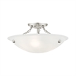 Livex Lighting Oasis 3-Light Contemporary Metal Ceiling Mount in Brushed Nickel