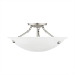 Livex Lighting Oasis 3-Light Contemporary Metal Ceiling Mount in Brushed Nickel