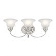 Livex Lighting Edgemont 3-Light Metal & Glass Bath Light in Polished Chrome