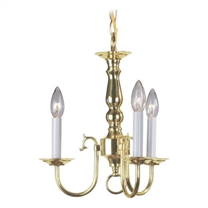 Livex Lighting Williamsburgh Mini Chandelier in Polished Brass
