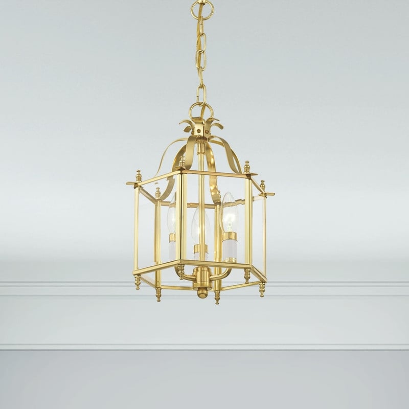 Livex Lighting Livingston 3 Light Polished Brass Chain Hang/Ceiling Mount