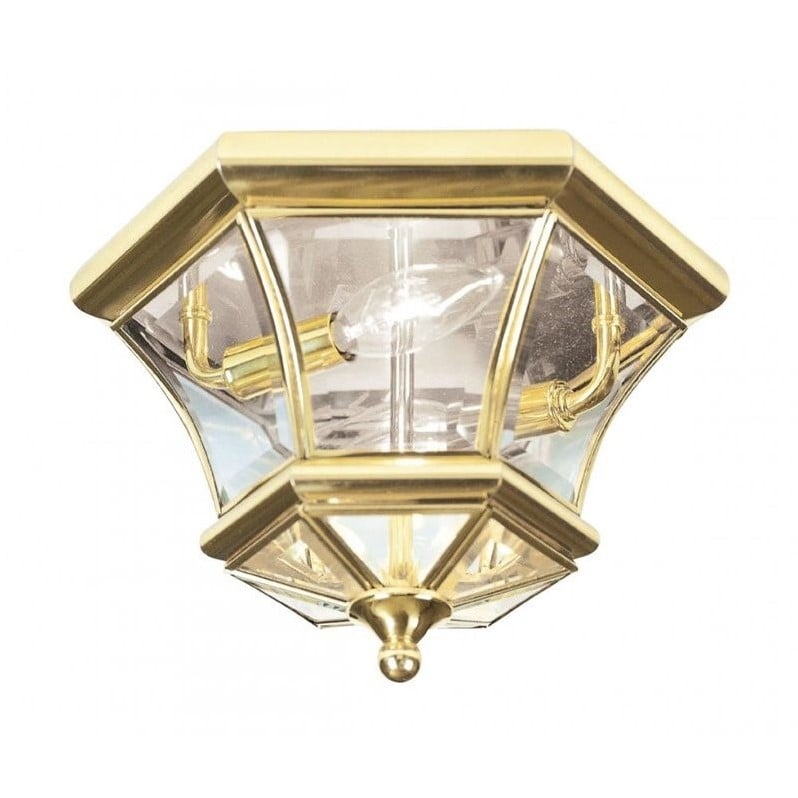Livex Lighting Monterey Ceiling Mount in Polished Brass