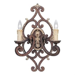 Livex Lighting Seville Wall Sconce in Bronze with Gilded Accents in Multi Color