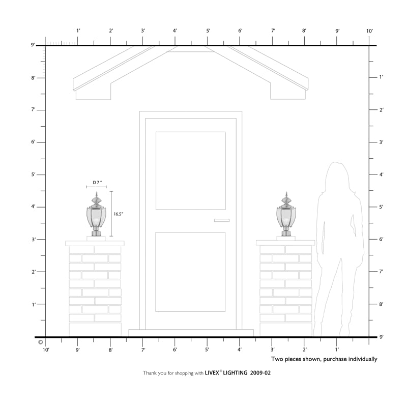 Livex Lighting Outdoor Basics 1-Light Brass Post Top Lantern in Polished Brass