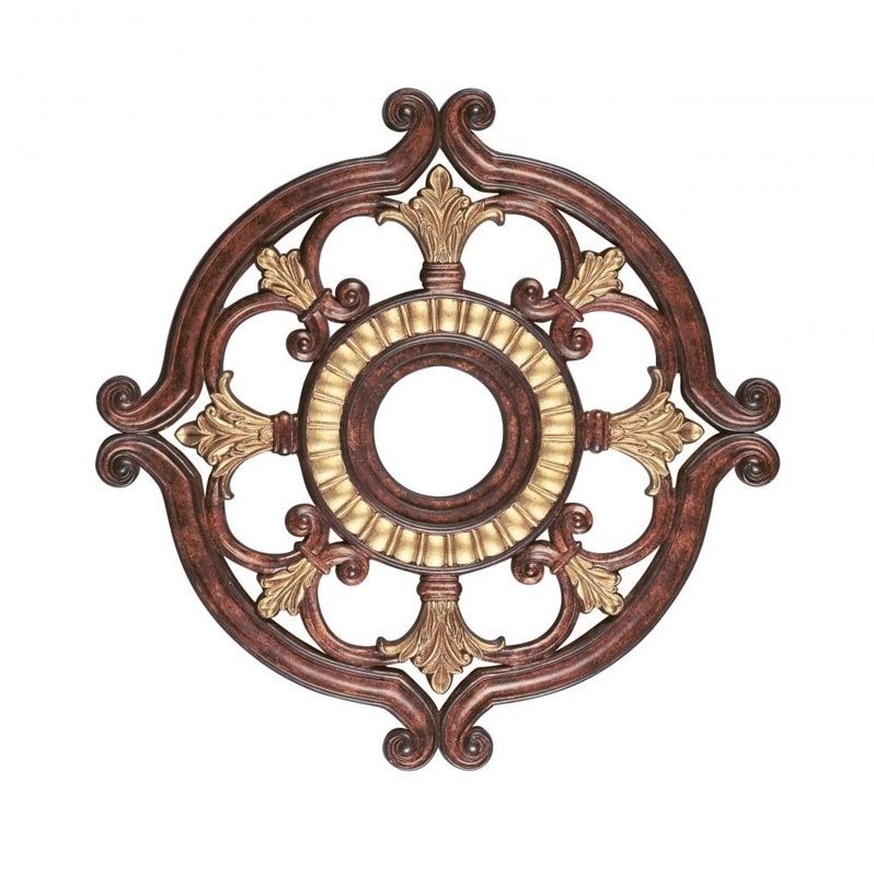 Livex Lighting Ceiling Medallion in Verona Bronze with Aged Gold Leaf Accents