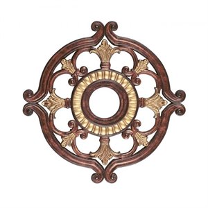 Livex Lighting Ceiling Medallion in Verona Bronze with Aged Gold Leaf Accents