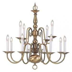 Livex Lighting Williamsburgh Chandelier in Antique Brass