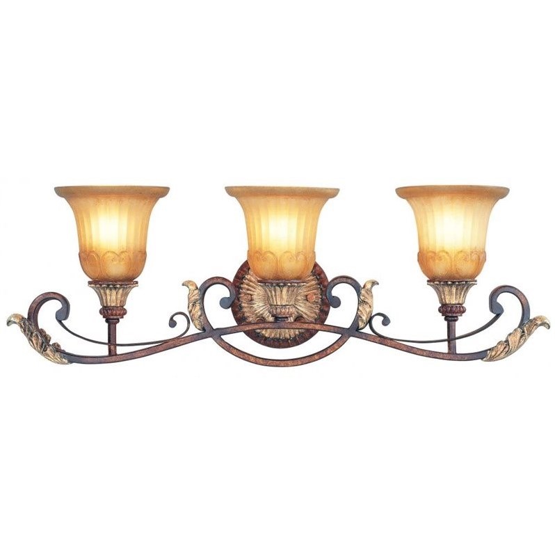 Livex Lighting Villa Verona Bath in Verona Bronze with Aged Gold Leaf Accents