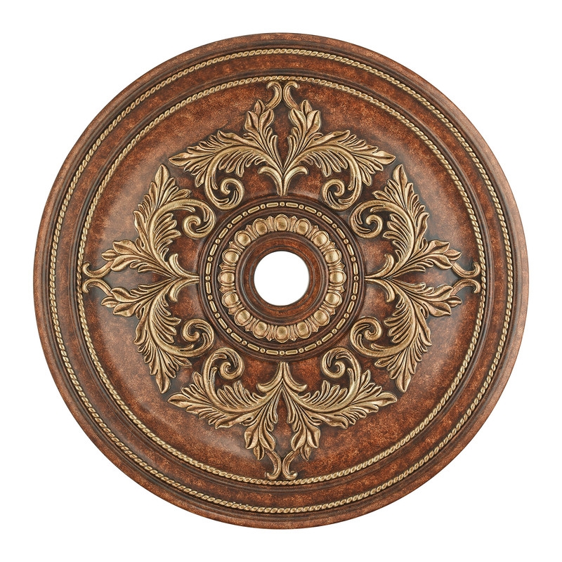 Livex Lighting Ceiling Medallion in Verona Bronze with Aged Gold Leaf Accents