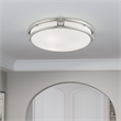 Livex Lighting Titania 3-Light Metal & Glass Ceiling Mount in Brushed Nickel