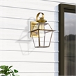 Livex Lighting Westover 1-Light Brass Outdoor Wall Lantern in Antique Brass