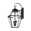 Livex Lighting Westover 2-Light Brass Outdoor Wall Lantern in Bronze