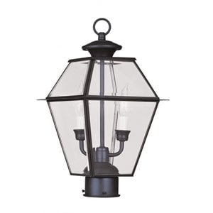 Livex Lighting Westover 2 Light Outdoor Post Head in Bronze