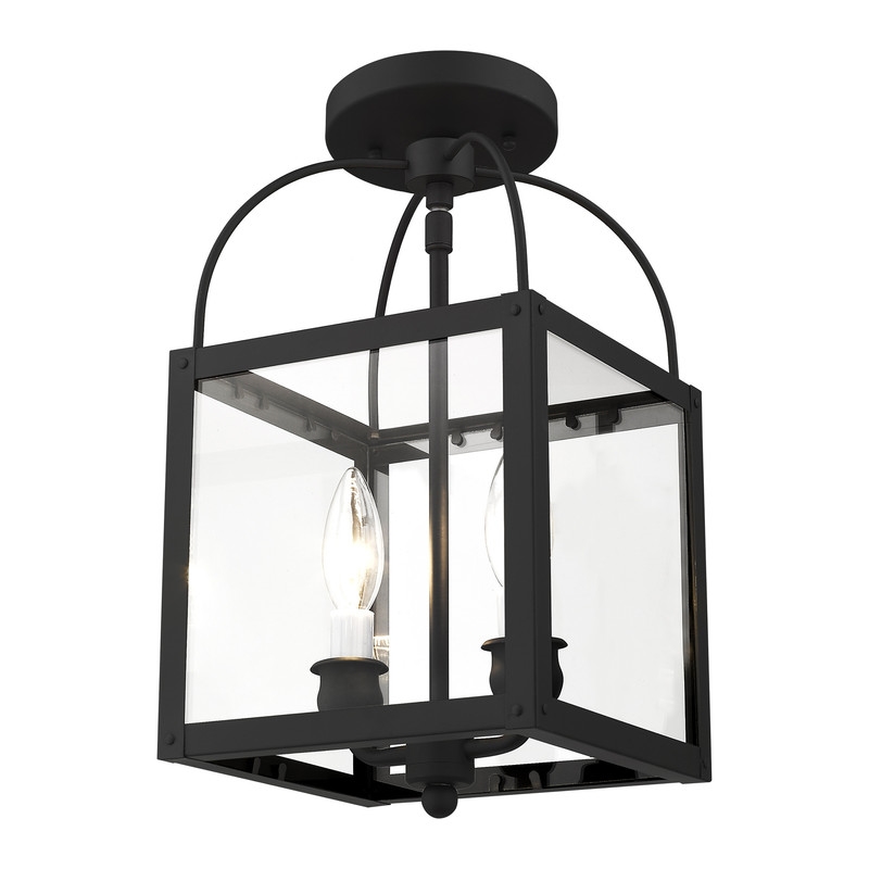 Livex Lighting Milford 2 Light Black Chain Hang/Ceiling Mount