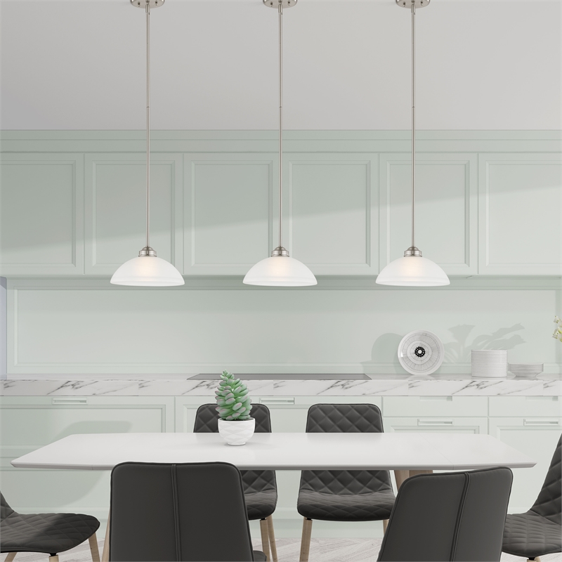 Livex Lighting Somerset 1-Light Contemporary Metal Pendant in Brushed Nickel