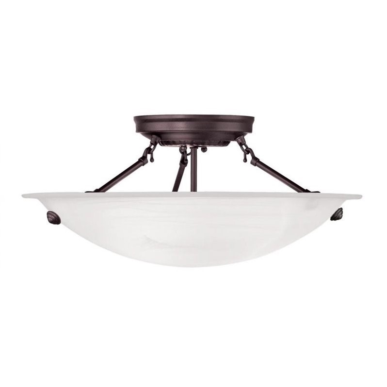 Livex Lighting Oasis 3-Light Contemporary Metal Ceiling Mount in Bronze