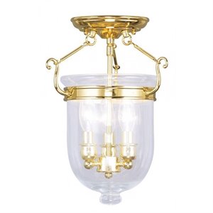 Livex Lighting Jefferson Ceiling Mount in Polished Brass
