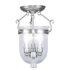 Livex Lighting Jefferson Ceiling Mount in Brushed Nickel