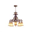 Livex Lighting Villa Verona Chandelier in Verona Bronze with Aged Gold Leaf