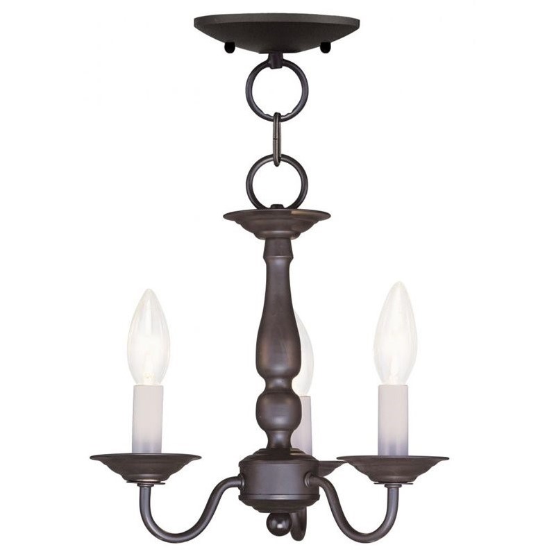 Livex Lighting Williamsburgh Convertible Ceiling Mount in Bronze