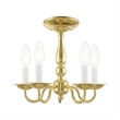 Livex Lighting Williamsburgh 5 Light Polished Brass Chain Hang/Ceiling Mount