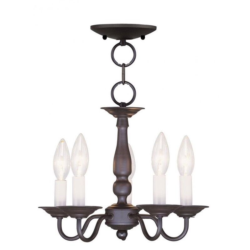 Livex Lighting Williamsburgh Convertible Ceiling Mount in Bronze
