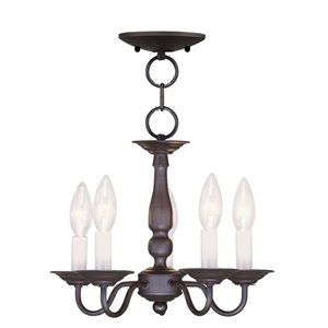 Livex Lighting Williamsburgh Convertible Ceiling Mount in Bronze