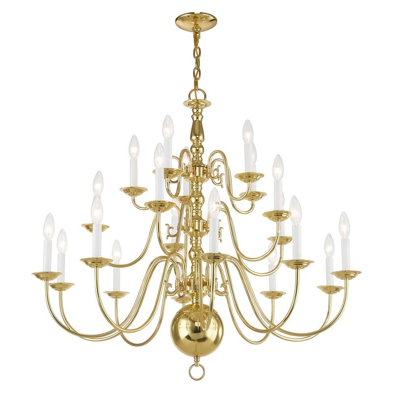Livex Lighting Williamsburgh Chandelier in Polished Brass
