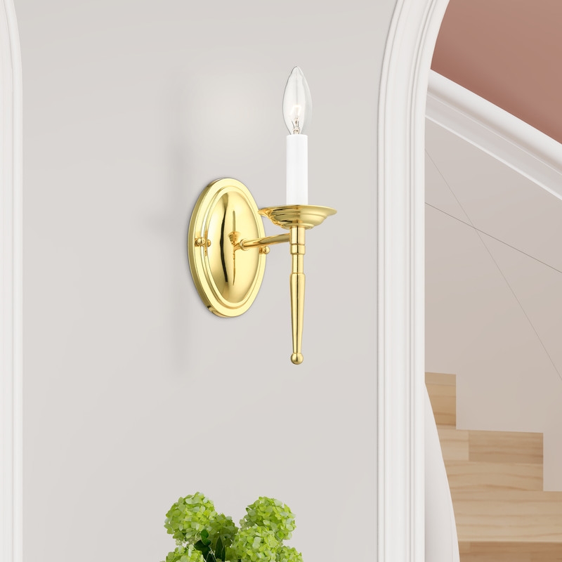 Livex Lighting Williamsburgh 1-Light Wall Sconce in Polished Brass