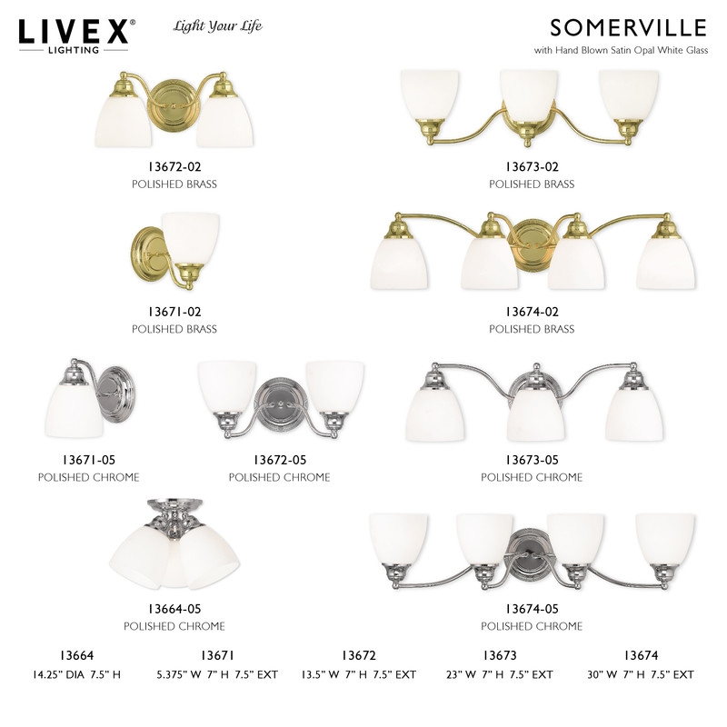 Livex Lighting Somerville 2 Bath Light in Polished Brass