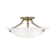 Livex Lighting Oasis 3-Light Contemporary Metal Ceiling Mount in Antique Brass