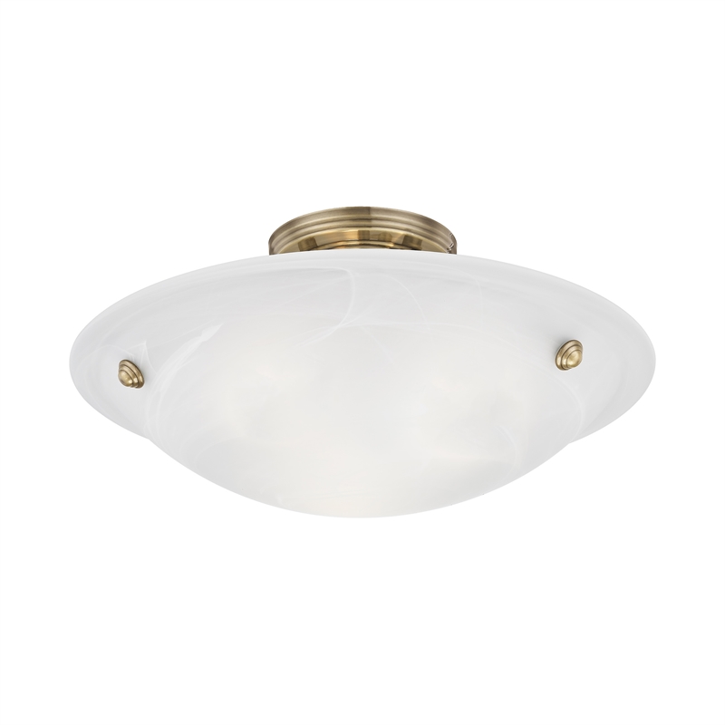 Livex Lighting Oasis 3-Light Contemporary Metal Ceiling Mount in Antique Brass