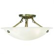 Livex Lighting Oasis 3-Light Contemporary Metal Ceiling Mount in Antique Brass