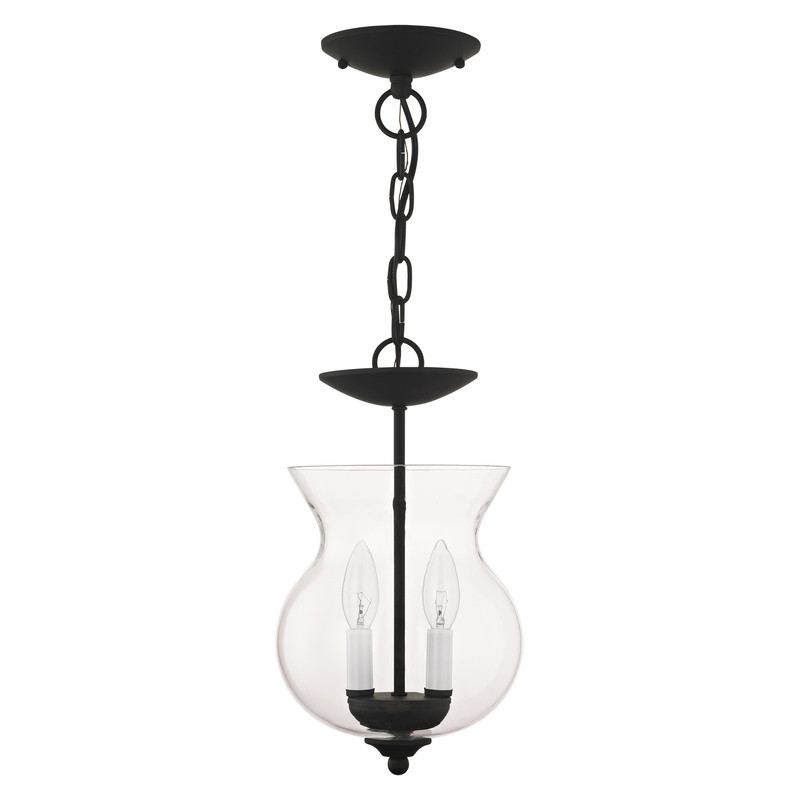 Livex Lighting 2 Light Black Chain Hang/Ceiling Mount