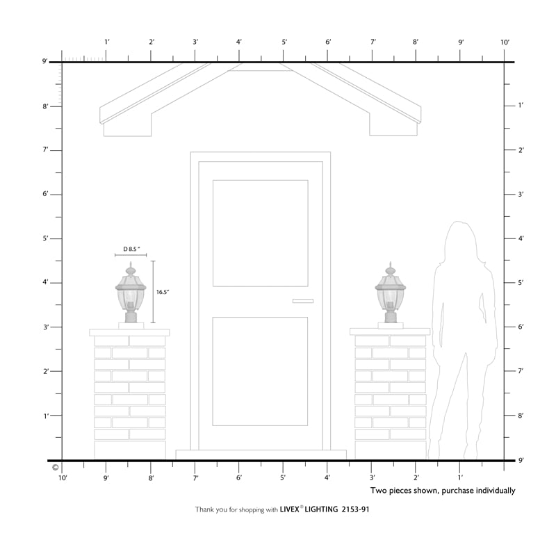 Livex Lighting Monterey 1-Light Brass Outdoor Post Top Lantern in Brushed Nickel