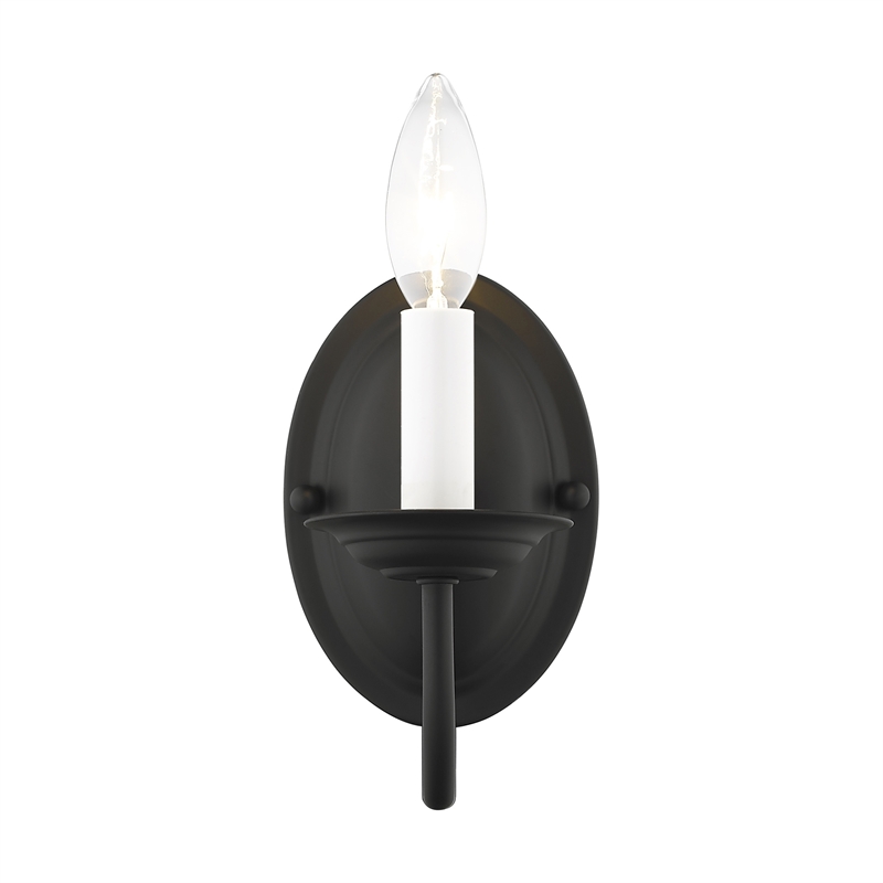 Livex Lighting Home Basics 1-Light Metal Wall Sconce in Black