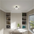 Livex Lighting Newburgh 2-Light Transitional Metal/Glass Ceiling Mount in Black