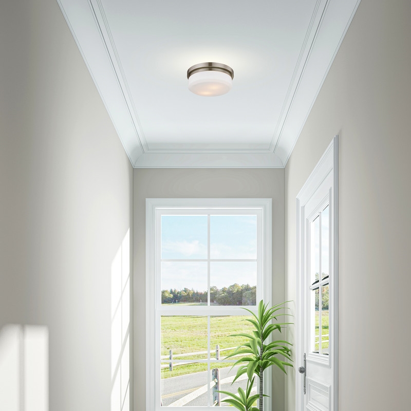 Livex Lighting Stratus 2 Light Brushed Nickel Ceiling Mount or Wall Mount