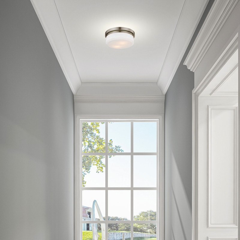 Livex Lighting Stratus 2 Light Brushed Nickel Ceiling Mount or Wall Mount