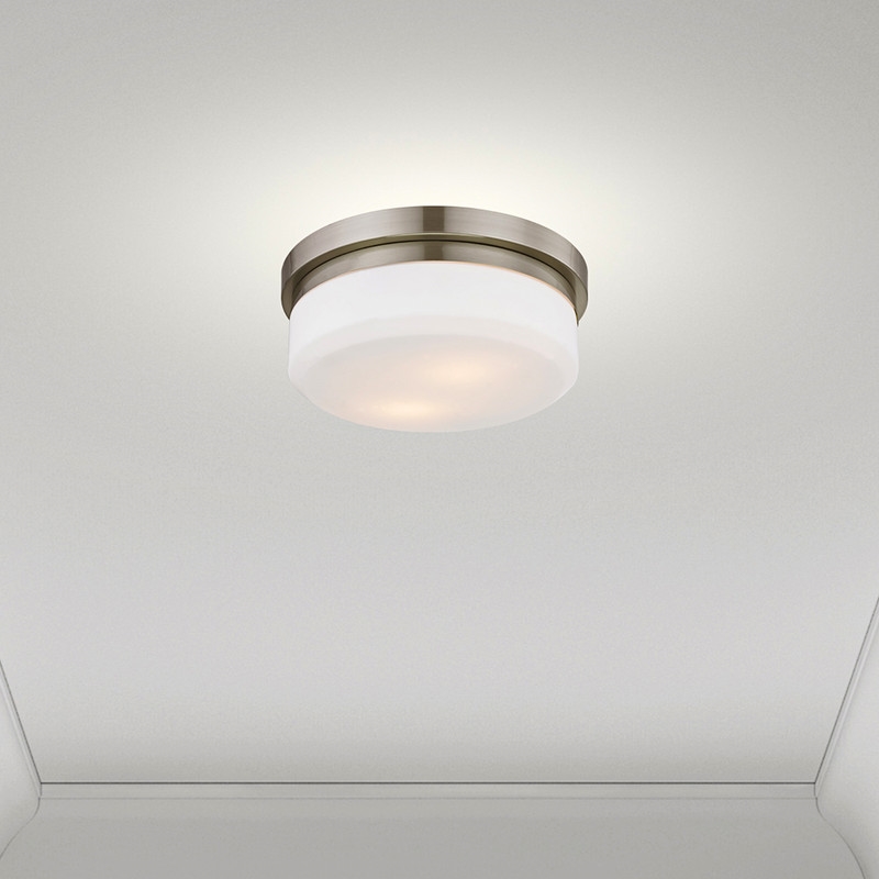 Livex Lighting Stratus 2 Light Brushed Nickel Ceiling Mount or Wall Mount