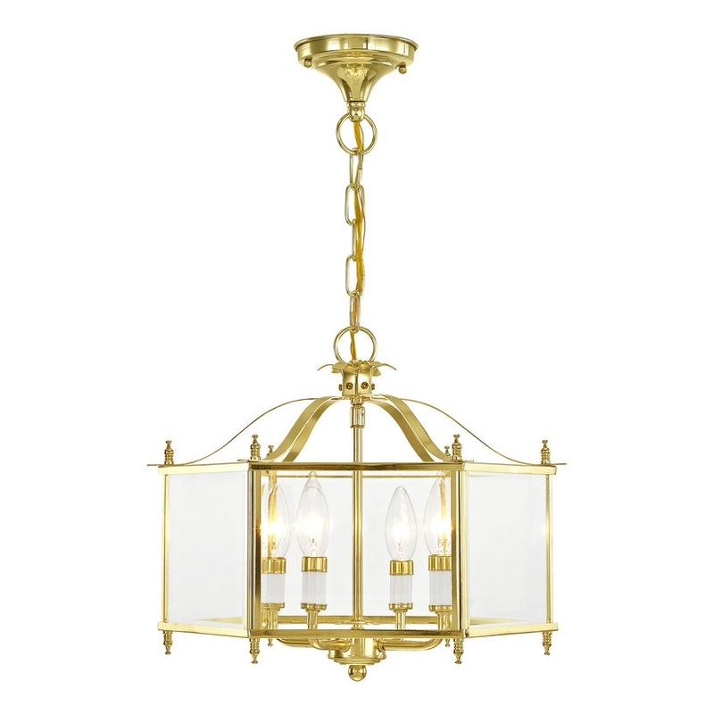 Livex Lighting Livingston 4 Light Polished Brass Chain Hang/Ceiling Mount