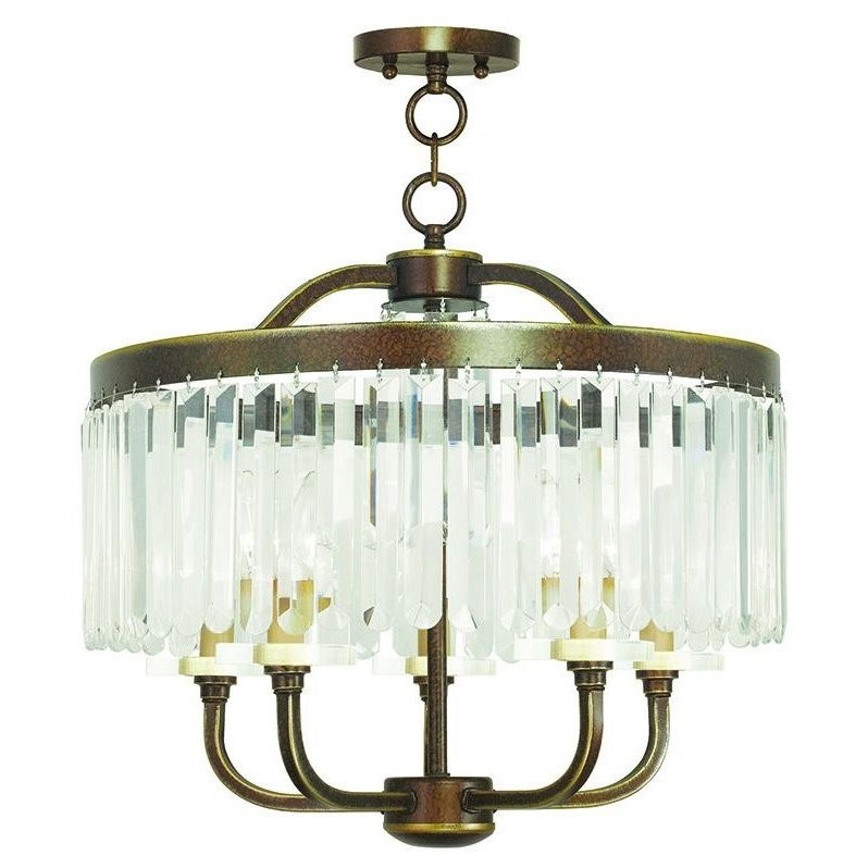 Livex Lighting Ashton Convertible Chandelier in Hand Painted Palacial Bronze