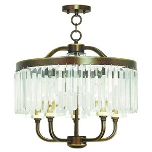 Livex Lighting Ashton Convertible Chandelier in Hand Painted Palacial Bronze
