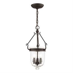 Livex Lighting Jefferson 3 Light Bronze Chain Lantern