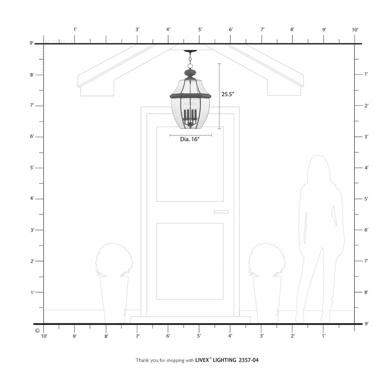 Livex Lighting Monterey Outdoor Chain Hang in Black