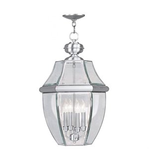 Livex Lighting Monterey Outdoor Chain Hang in Brushed Nickel