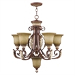 Livex Lighting Villa Verona Chandelier in Bronze with Aged Gold Leaf Multi-Color